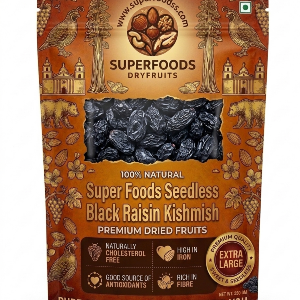 Super Foods Seedless Black Raisin Kishmish 250 GM